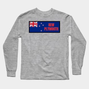 New Plymouth City in New Zealand Flag Long Sleeve T-Shirt